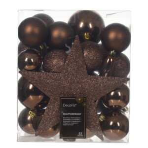 lot-de-33-boules-incassable-brillantes-mats-a-paillettes-deco-sapin-jardinerie-roubaud-13008-marseille marron