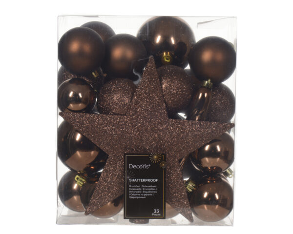 lot-de-33-boules-incassable-brillantes-mats-a-paillettes-deco-sapin-jardinerie-roubaud-13008-marseille marron