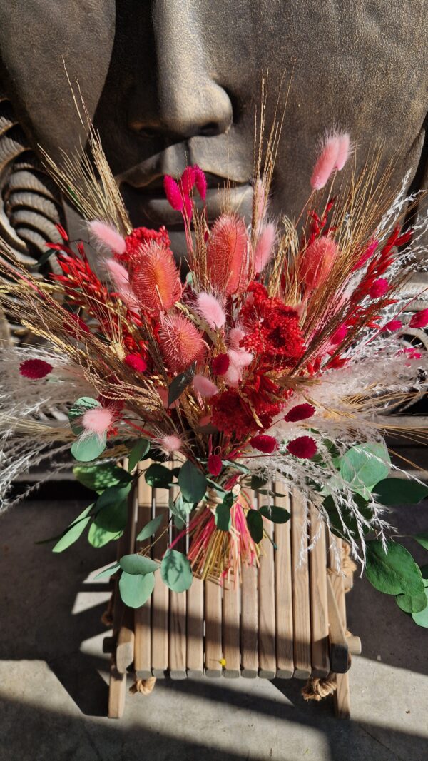 Bouquet-de-Fleurs-sechees-tendresse-rose-rouge-Saint-Valentin-Fleuriste-Marseille-13008-Roubaud jardinerie