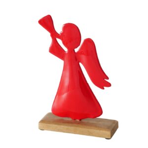 ange rouge fer sur socle bois deco noel jardinerie roubaud 13008 marseille