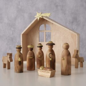 CRECHE-NOEL-DESIGN-BOIS-DORE-ROUBAUD-JARDINERIE-13008-MARSEILLE