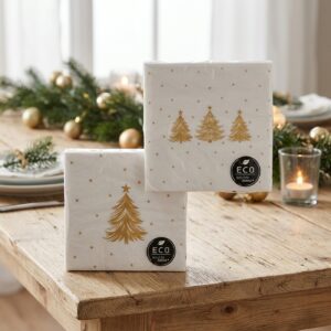 serviettes-en-papier-noel-DECO-DORE-BLANCHE-ROUBAUD-JARDINERIE-13008-MARSEILLE